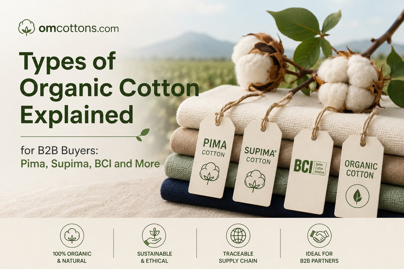 Types of Organic Cotton Explained for B2B Buyers: Pima, Supima, BCI and More