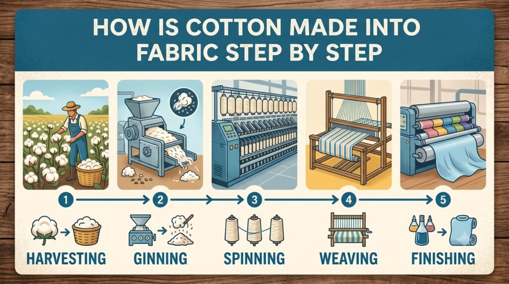 How Is Cotton Made Into Fabric Step by Step